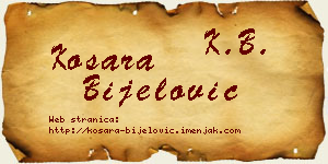 Kosara Bijelović vizit kartica